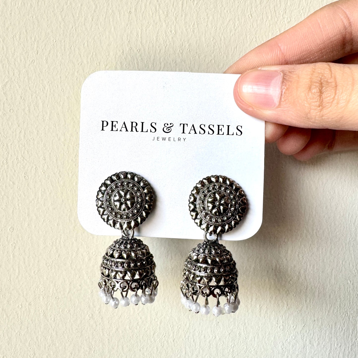 Oxidised Surajmukhi Jhumki