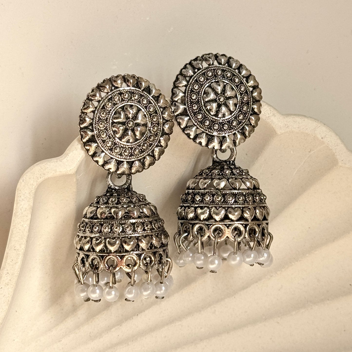 Oxidised Surajmukhi Jhumki