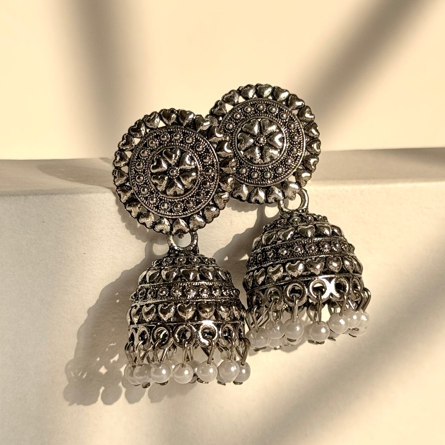 Oxidised Surajmukhi Jhumki