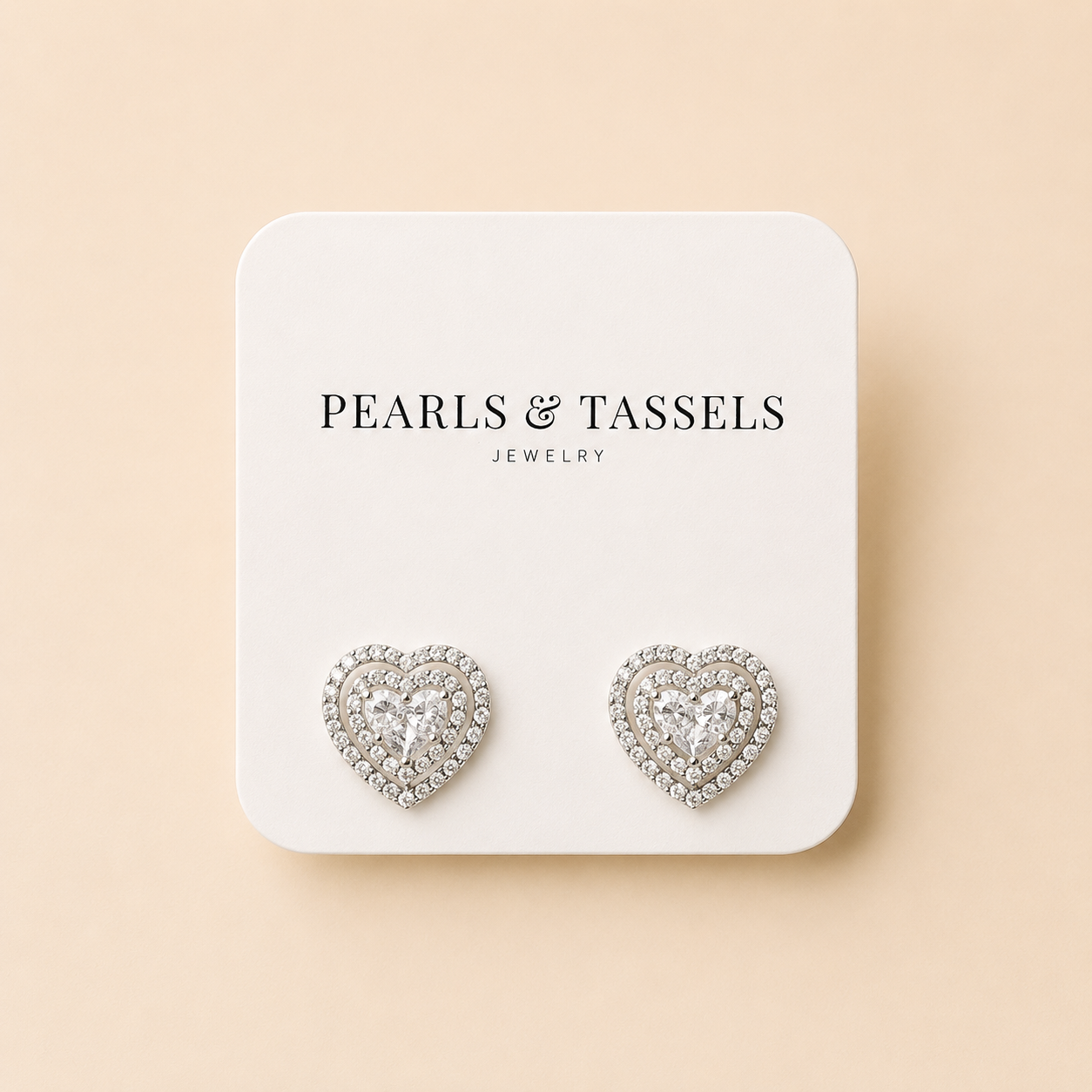 Sparkling Heart Studs