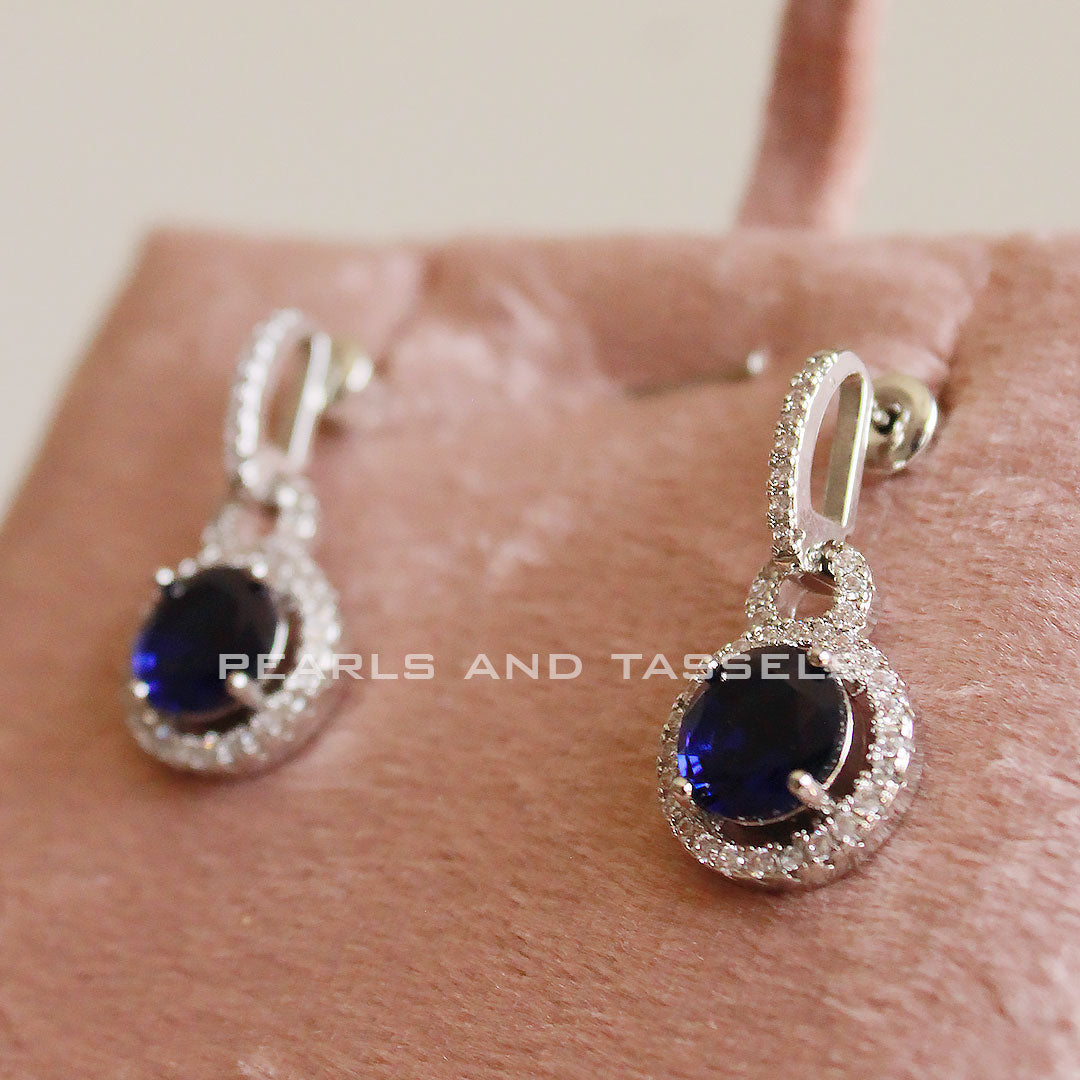 Sapphire Zircon Earings