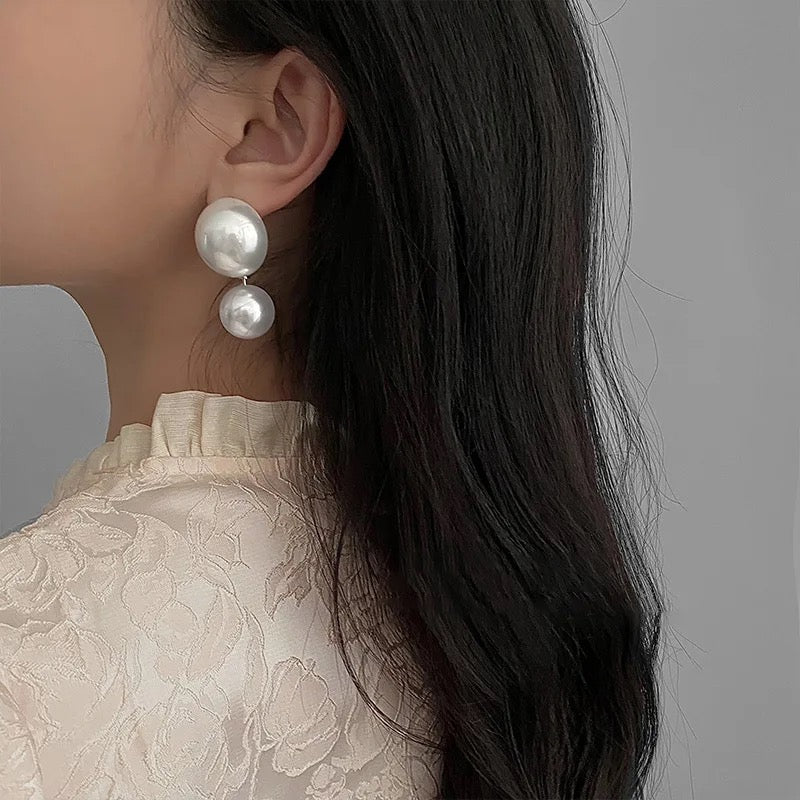Double Pearl Paradise Earings