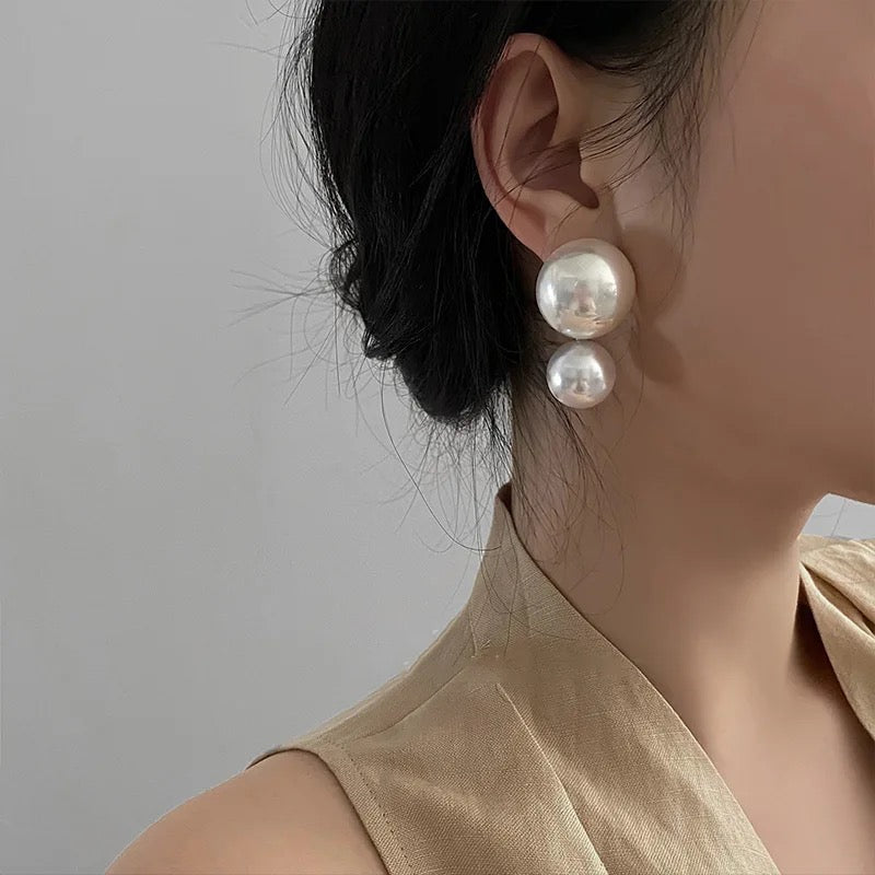 Double Pearl Paradise Earings