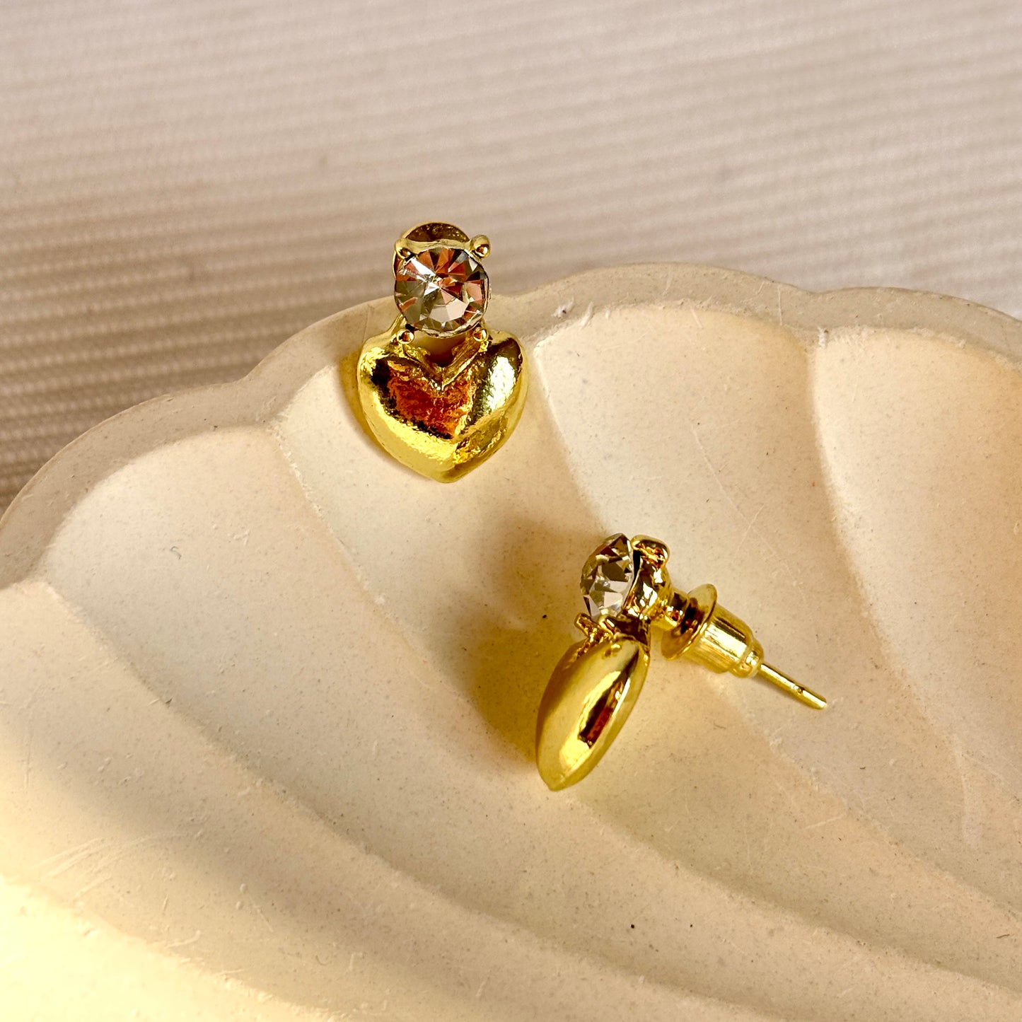 Gold Heart Studs