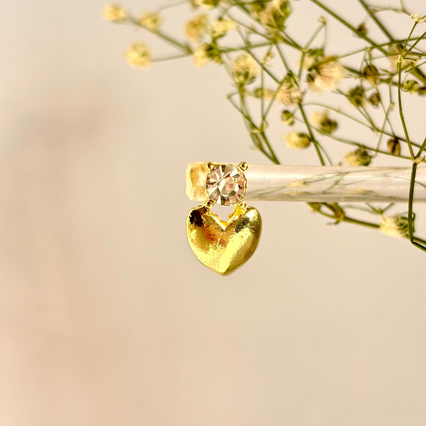 Gold Heart Studs