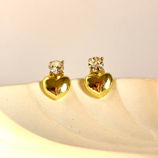 Gold Heart Studs