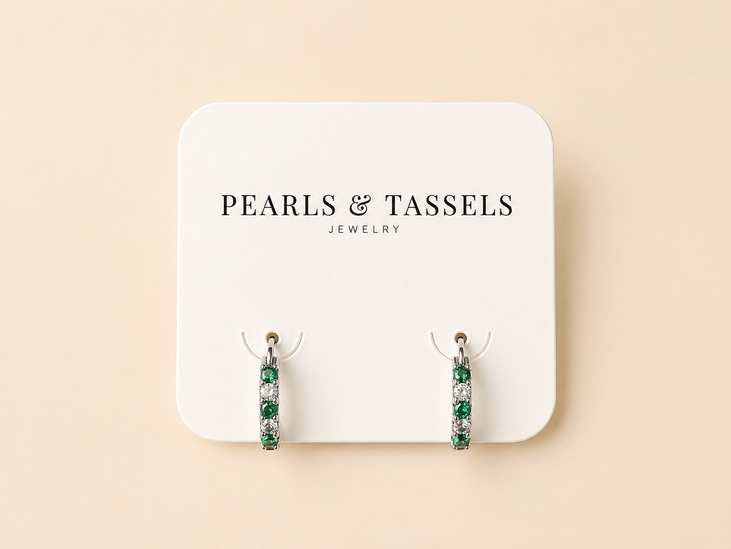 Emerald Crystal Hoops