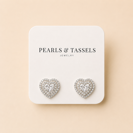 Sparkling Heart Studs