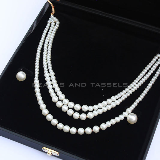 Pearls Tri Mala Set