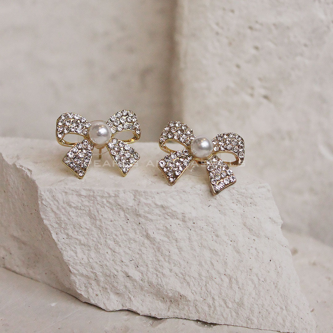 Pearl Bow Earrings