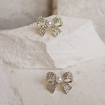 Pearl Bow Earrings